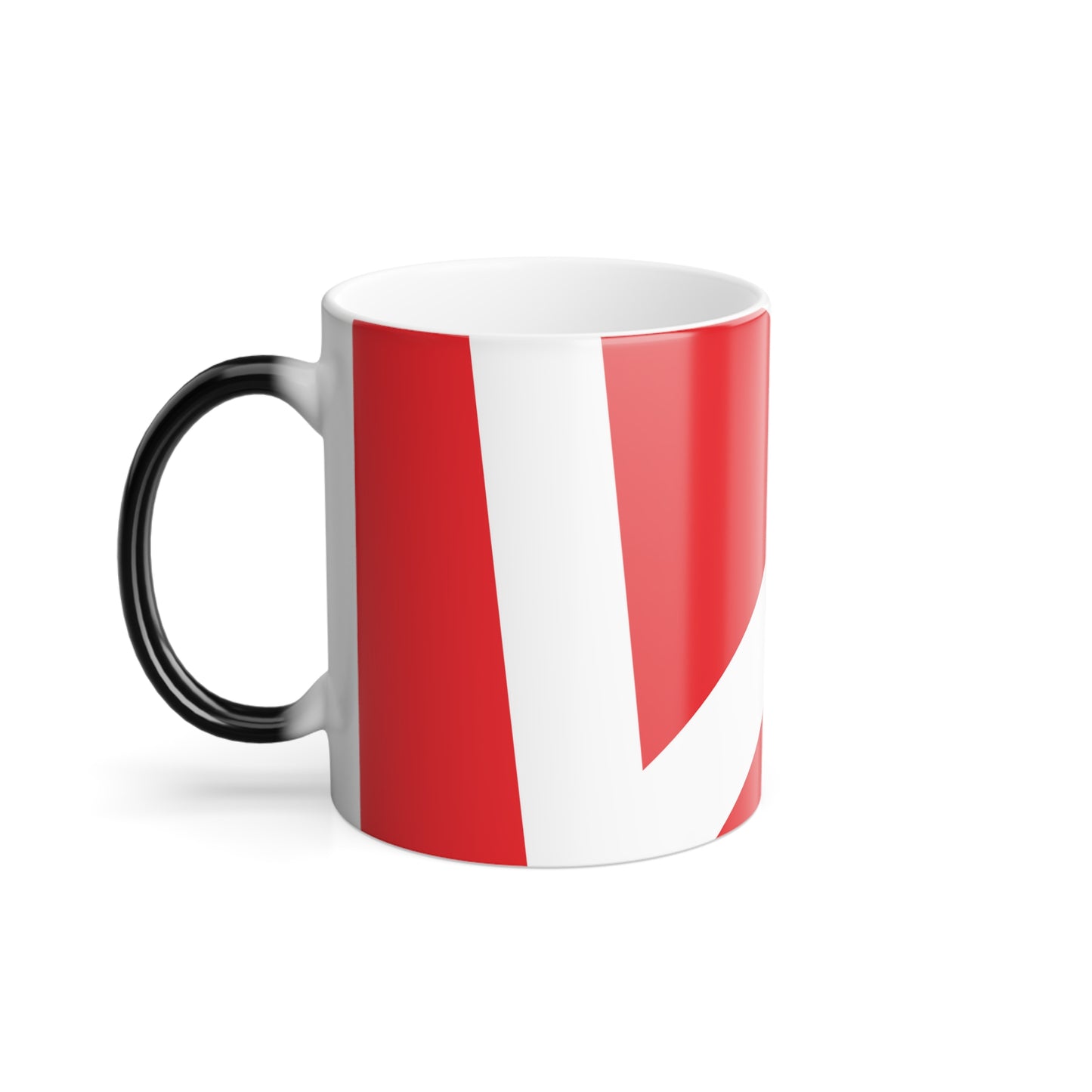 Abstract Play Mug Red/White 'Heat Changing'