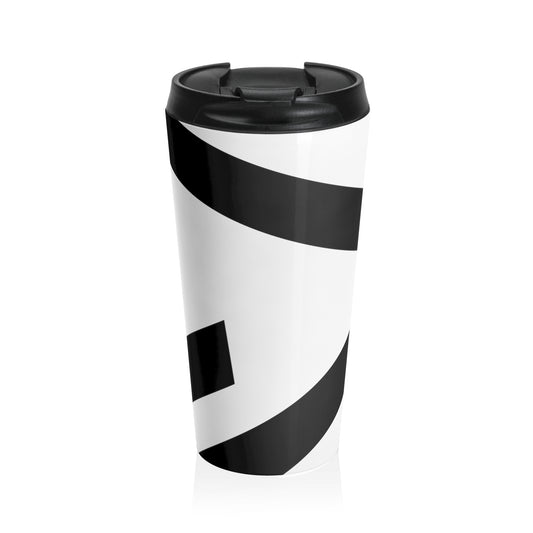 Abstract Play Stainless Steel Travel Mug White/Black