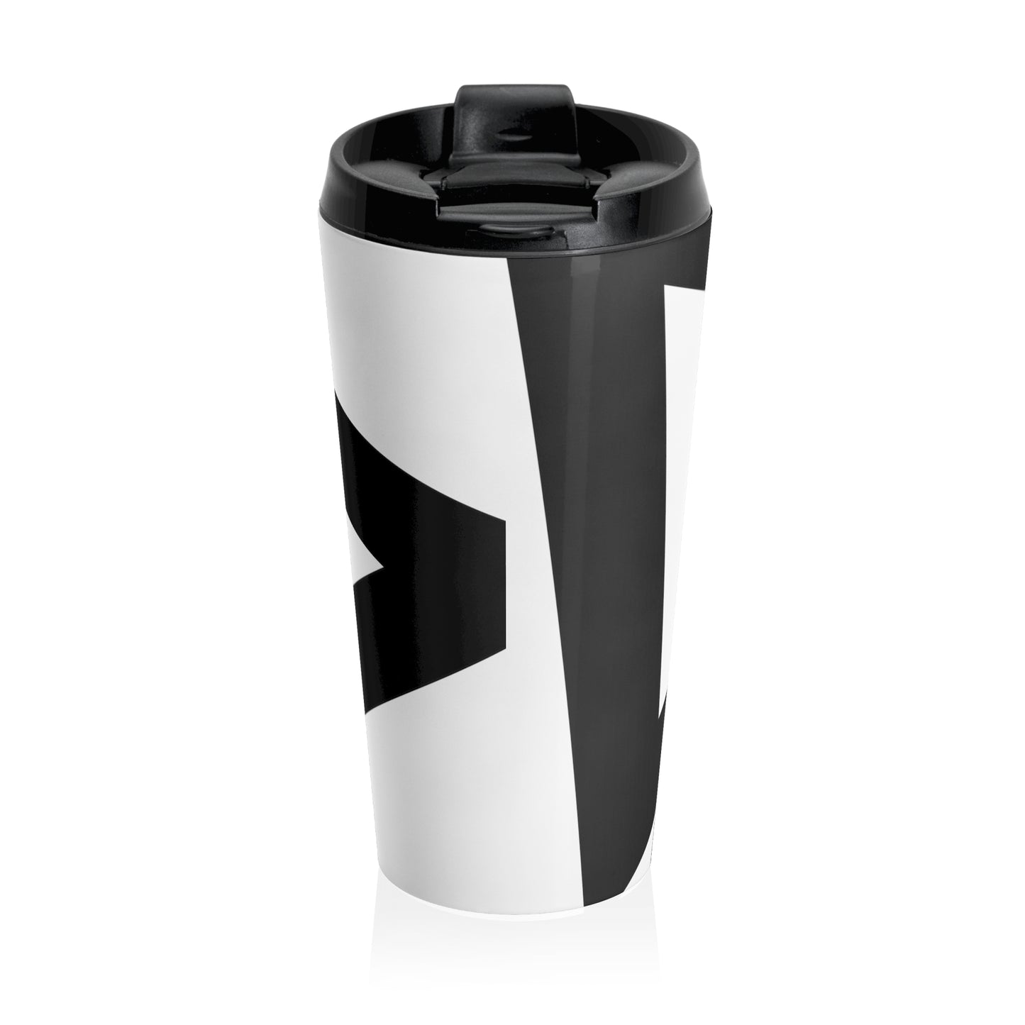 Abstract Play Stainless Steel Travel Mug White/Black