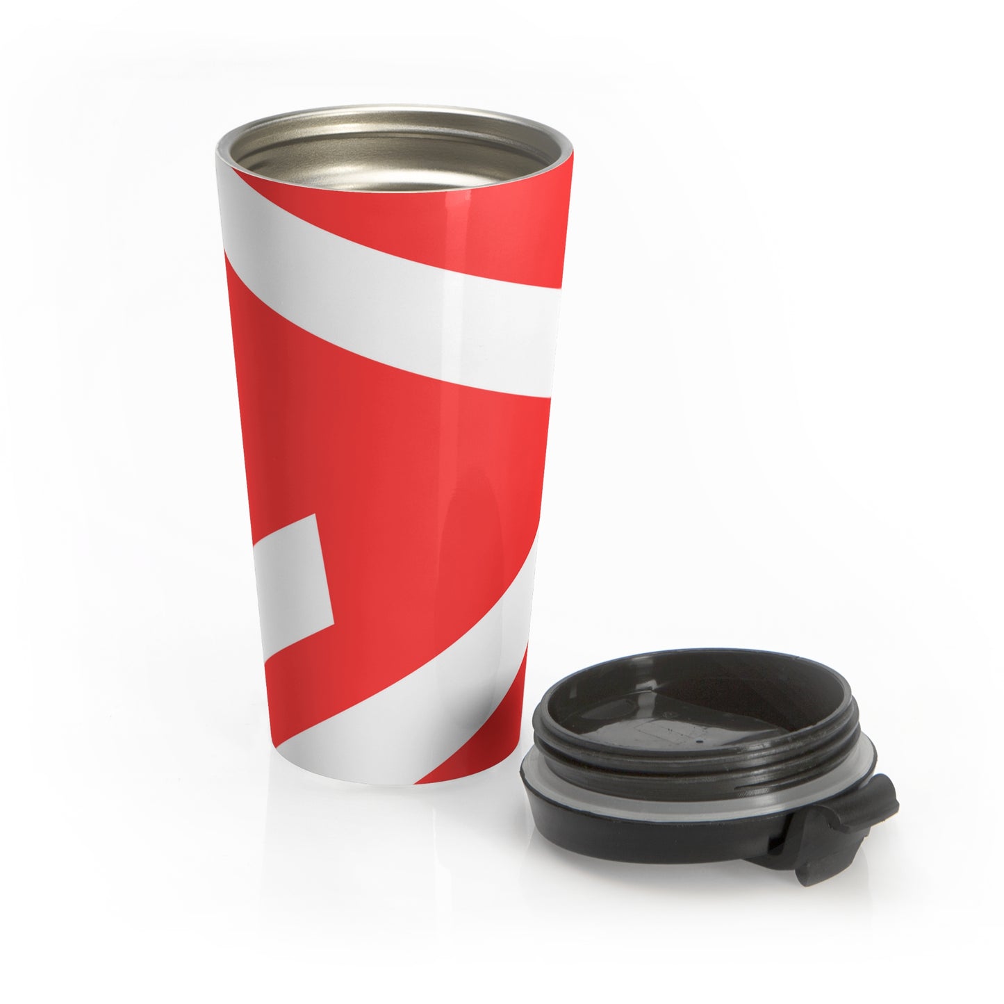 Abstract Play Stainless Steel Travel Mug Red/White