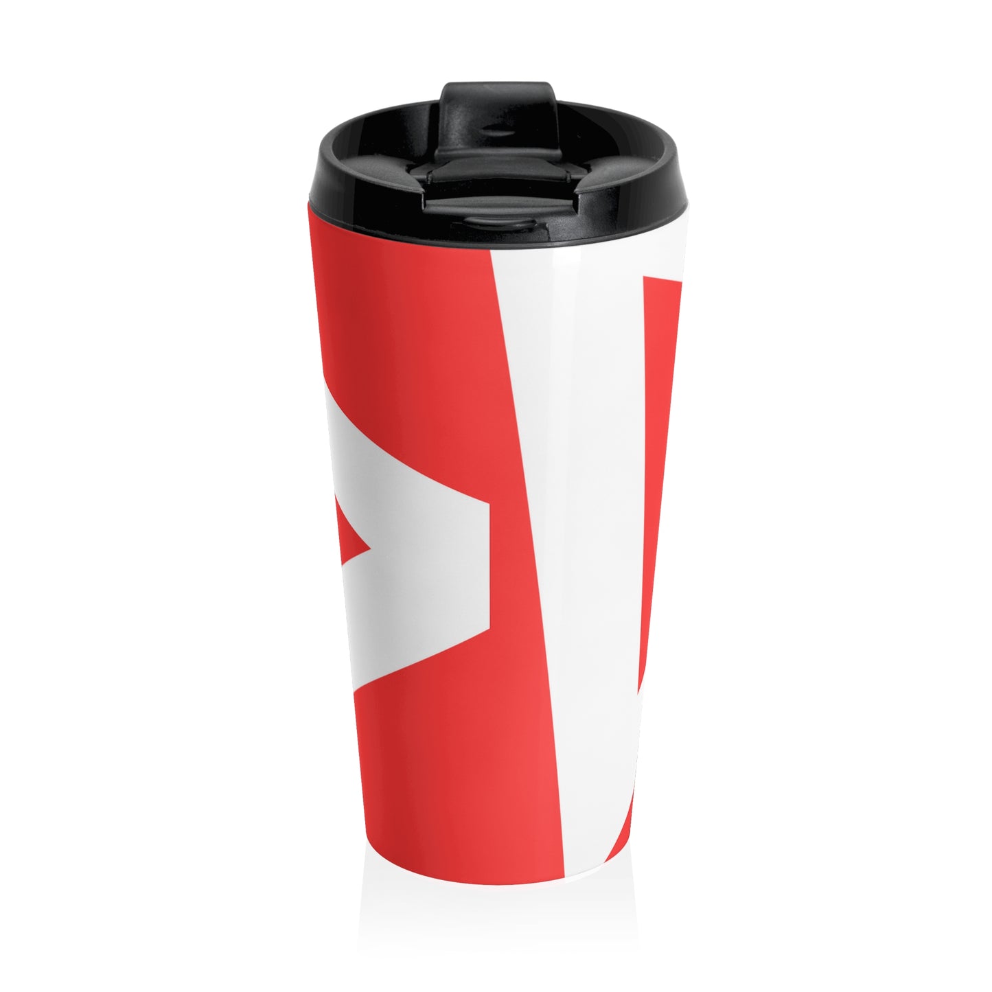 Abstract Play Stainless Steel Travel Mug Red/White