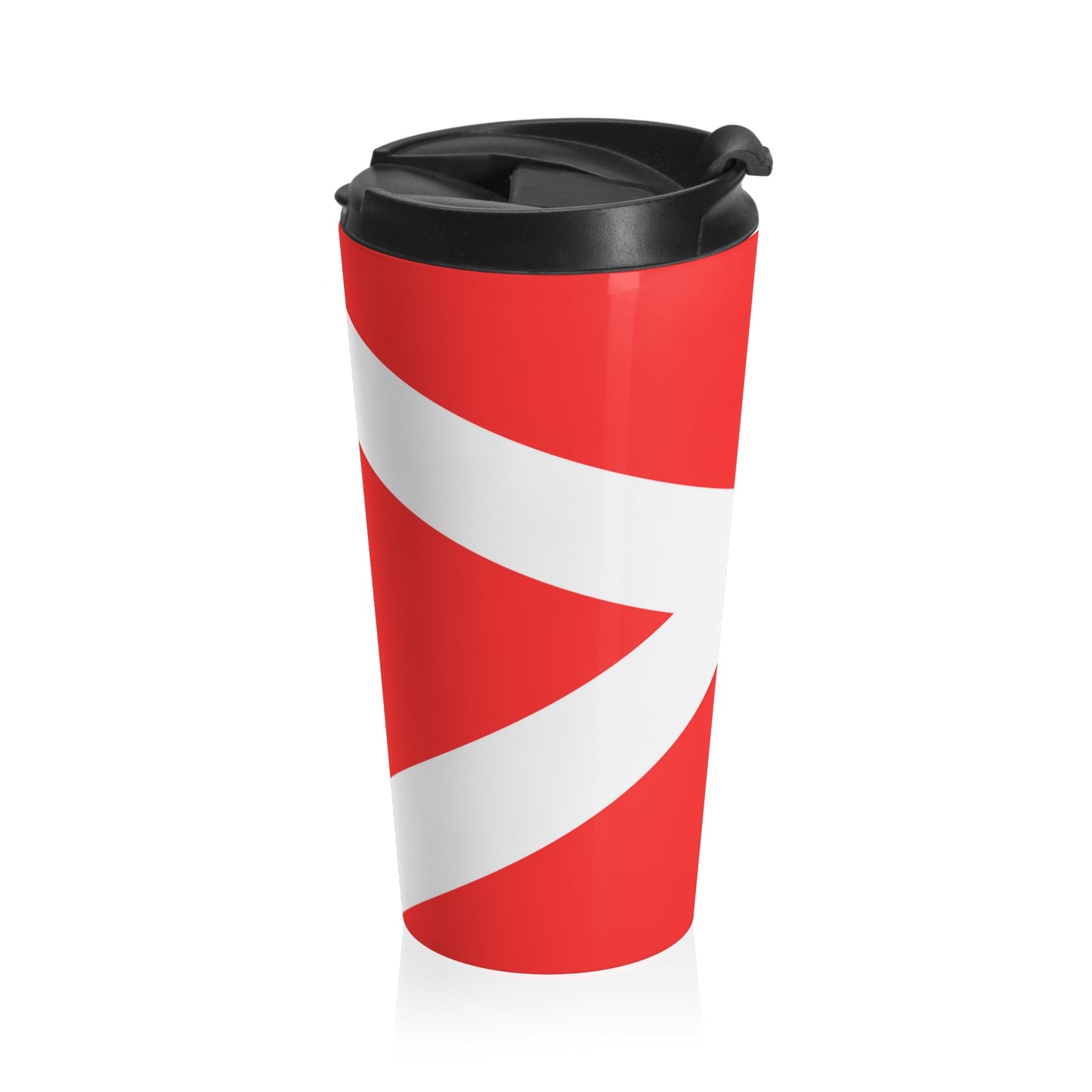 Abstract Play Stainless Steel Travel Mug Red/White