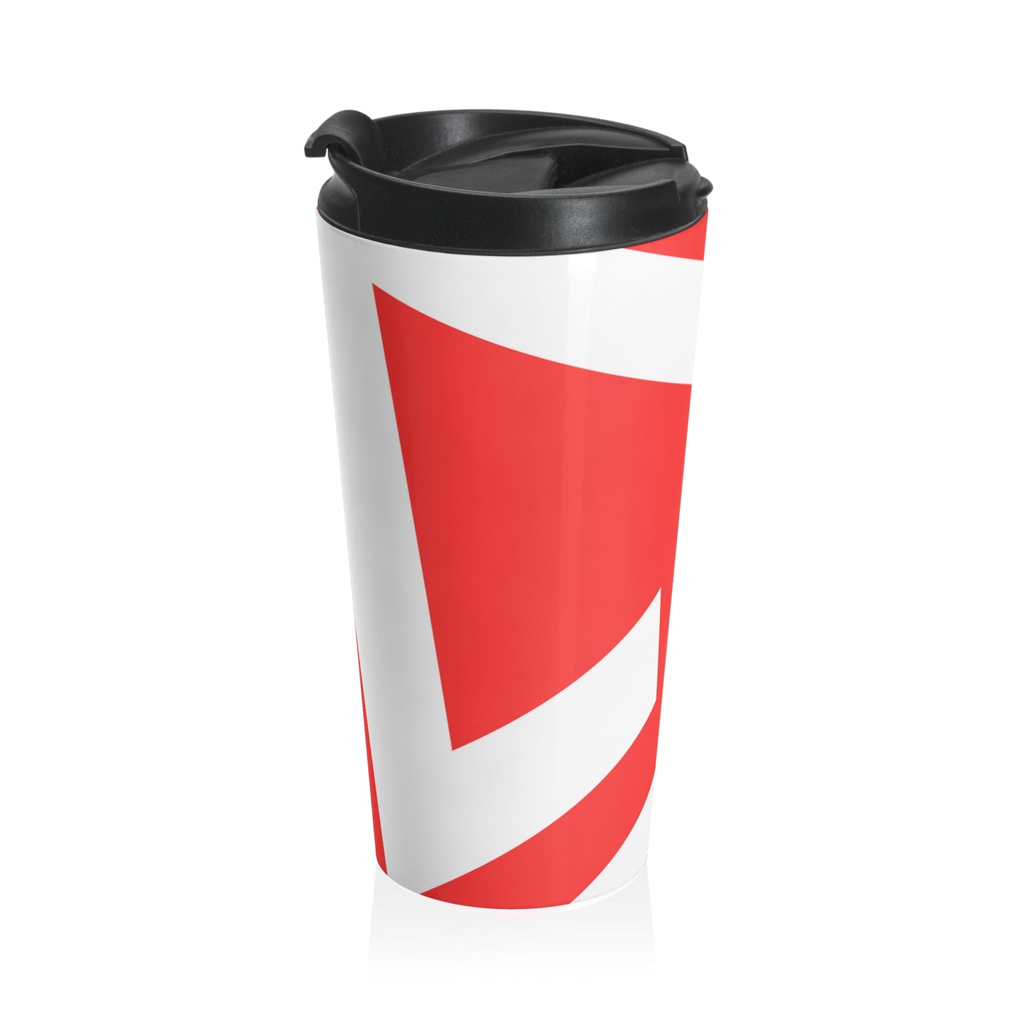 Abstract Play Stainless Steel Travel Mug Red/White