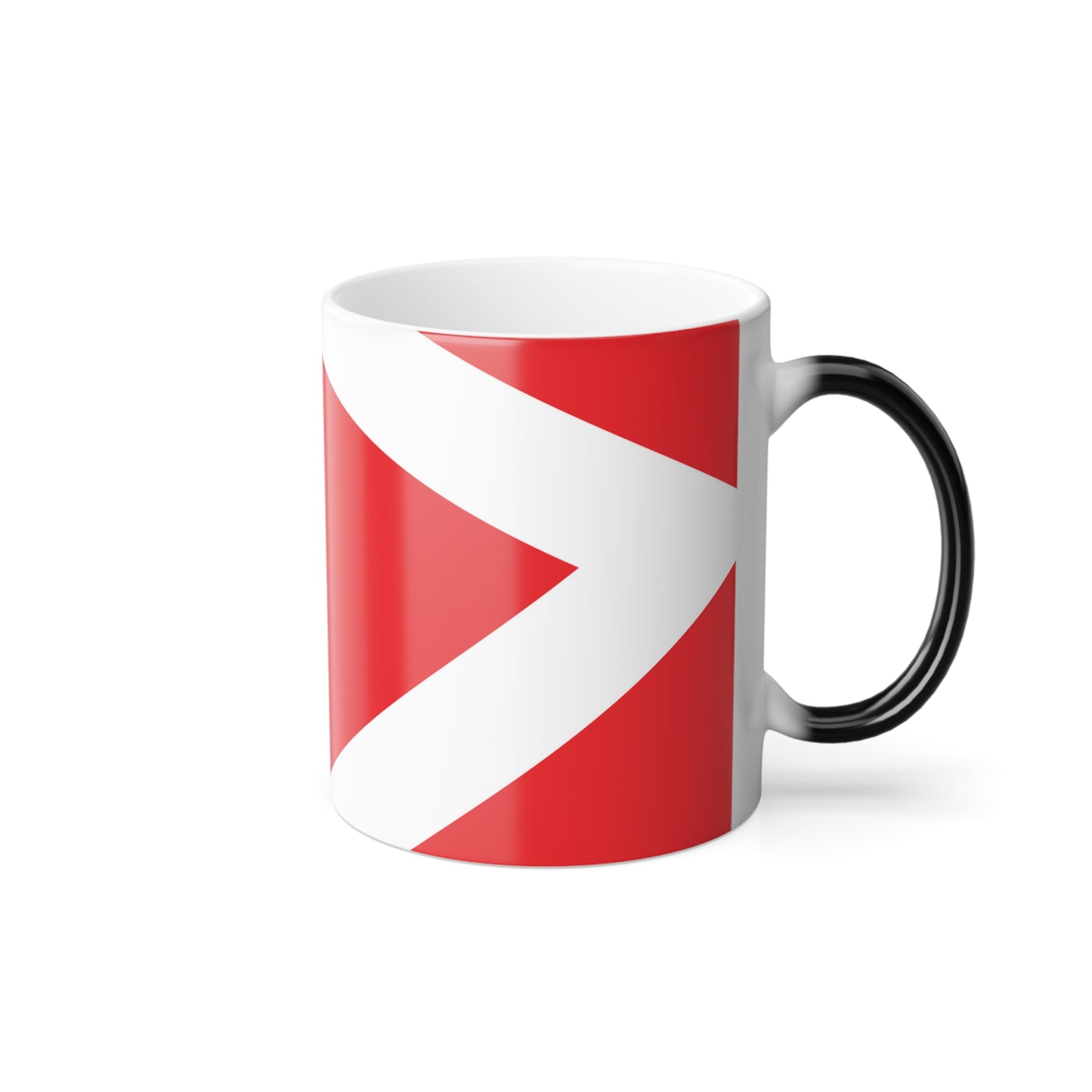 Abstract Play Mug Red/White 'Heat Changing'