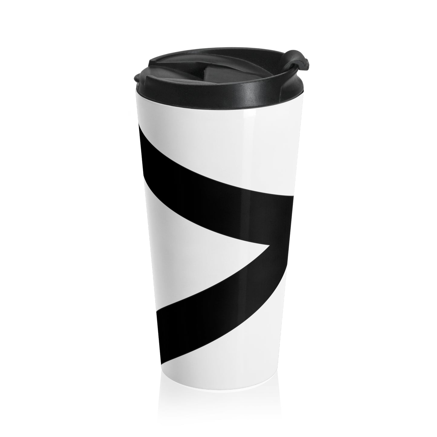 Abstract Play Stainless Steel Travel Mug White/Black