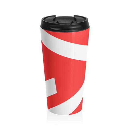 Abstract Play Stainless Steel Travel Mug Red/White