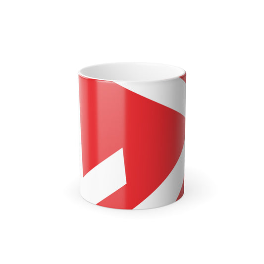 Abstract Play Mug Red/White 'Heat Changing'